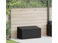 Caja de almacenamiento de jardín negra 110x50x58 cm resina tejida Negro