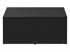Caja de almacenamiento de jardín negra 110x50x58 cm resina tejida Negro