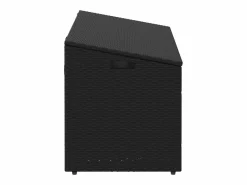 Caja de almacenamiento de jardín negra 110x50x58 cm resina tejida Negro