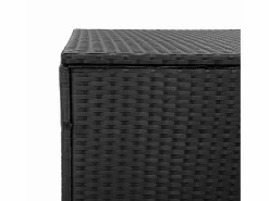 Caja de almacenamiento de jardín negra 110x50x58 cm resina tejida Negro