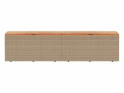 Caja de almacenamiento de jardín hecha de resina tejida y madera de acacia^