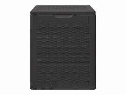 Caja de almacenamiento de jardín 90 L Ratán PP Negro