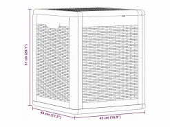 Caja de almacenamiento de jardín 90 L Ratán PP Negro