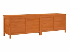 Caja de almacenamiento de jardín marrón hecha de madera maciza de abeto^