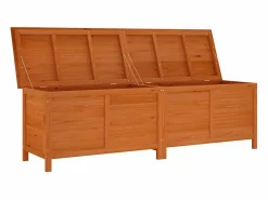 Caja de almacenamiento de jardín marrón hecha de madera maciza de abeto^