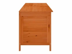 Caja de almacenamiento de jardín marrón hecha de madera maciza de abeto^