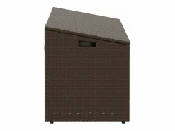 Caja de almacenamiento de jardín marrón 110x50x58 cm resina tejida^ Sale