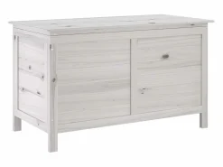 Caja de almacenamiento de jardín blanca de madera maciza de abeto Blanco New