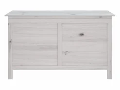 Caja de almacenamiento de jardín blanca de madera maciza de abeto Blanco New