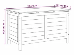 Caja de almacenamiento de jardín blanca de madera maciza de abeto Blanco New