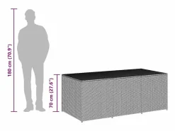 Armario De Jardín|Caja de almacenamiento de jardín Resina mimbre 180x90x70 cm