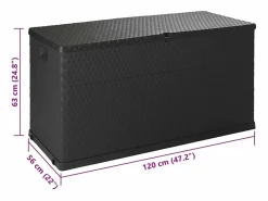 Armario De Jardín|Caja de almacenamiento de jardín Antracita 120x56x63 cm PP Ratán