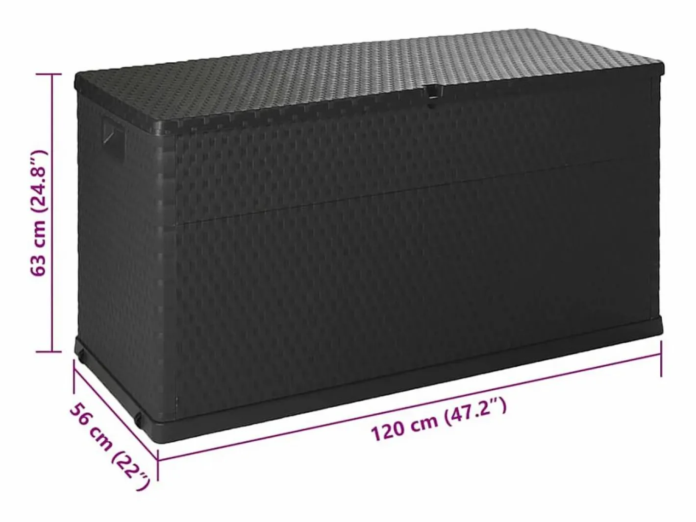 Armario De Jardín|Caja de almacenamiento de jardín Antracita 120x56x63 cm PP Ratán