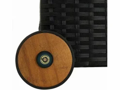 Caja de almacenamiento de jardín negra 120x65x61 cm resina tejida^ Outlet