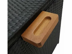 Caja de almacenamiento de jardín negra 120x65x61 cm resina tejida^ Outlet