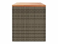 Armario De Jardín|Caja de almacenamiento de jardín hecha de resina trenzada y madera de acacia