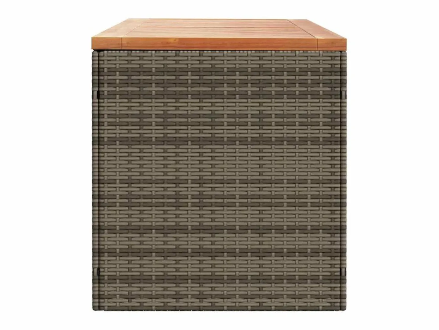 Armario De Jardín|Caja de almacenamiento de jardín hecha de resina trenzada y madera de acacia