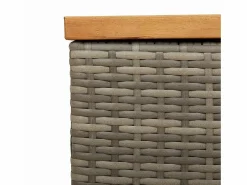 Armario De Jardín|Caja de almacenamiento de jardín hecha de resina trenzada y madera de acacia