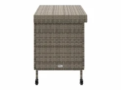 Caja de almacenamiento para jardín de mimbre de resina y ruedas Gris
