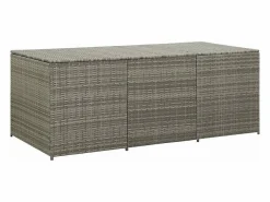 Caja de almacenamiento para jardín de resina tejida, 180 x 90 x 70 cm, color^ New