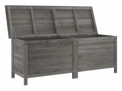 Caja de almacenamiento para jardín de madera maciza de abeto color antracita^ Best