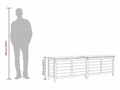 Armario De Jardín|Caja de almacenamiento para jardín 198,5x50x56,5 cm madera maciza de abeto