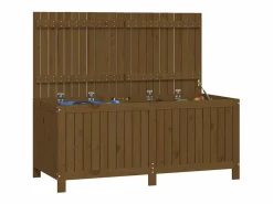 Caja de almacenamiento para jardín color marrón miel, 147 x 68 x 64 cm, madera de pino^ Clearance