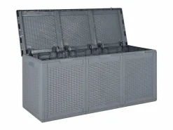 Armario De Jardín|Caja de almacenamiento para jardín de ratán PP de 270 L