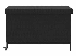 Caja de almacenamiento para jardín de mimbre de resina negra y ruedas^ Clearance