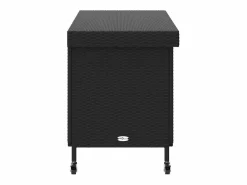 Caja de almacenamiento para jardín de mimbre de resina negra y ruedas^ Clearance