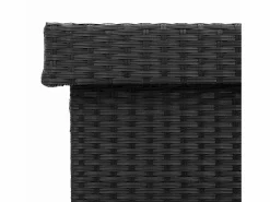 Caja de almacenamiento para jardín de mimbre de resina negra y ruedas^ Clearance