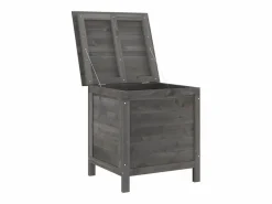 Caja de almacenamiento para jardín de color antracita de madera maciza de abeto. Gris Clearance