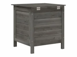 Caja de almacenamiento para jardín de color antracita de madera maciza de abeto. Gris Clearance