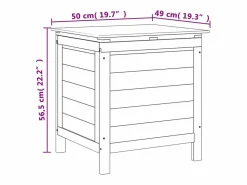 Caja de almacenamiento para jardín de color antracita de madera maciza de abeto. Gris Clearance