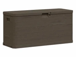 Caja de almacenamiento para jardín marrón de 280 l Marru00f3n Outlet