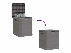 Caja de almacenamiento para jardín marrón de 90 l Marru00f3n Outlet