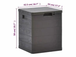 Caja de almacenamiento para jardín marrón de 90 l Marru00f3n Outlet