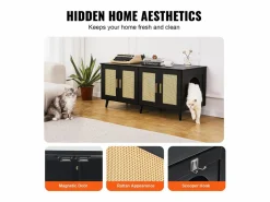 Caja de Arena para Gatos SucceBuy, Muebles Ocultos de Madera con 2 Habitaciones, Color^ Sale