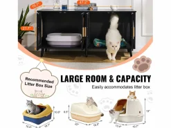 Caja de Arena para Gatos SucceBuy, Muebles Ocultos de Madera con 2 Habitaciones, Color^ Sale