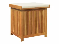 Caja de cojines para exterior 60x50x61 cm madera maciza de acacia^