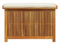 Caja de cojines para exterior 90x50x60,5 cm madera maciza de acacia Marru00f3n Discount