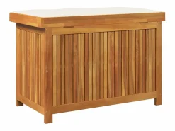 Caja de cojines para exterior 90x50x60,5 cm madera maciza de acacia Marru00f3n Discount