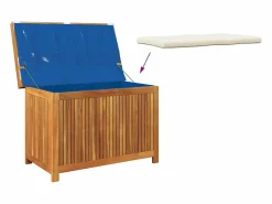 Caja de cojines para exterior 90x50x60,5 cm madera maciza de acacia Marru00f3n Discount