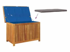 Caja de cojines para exterior 90x50x60,5 cm madera maciza de acacia Marru00f3n Online