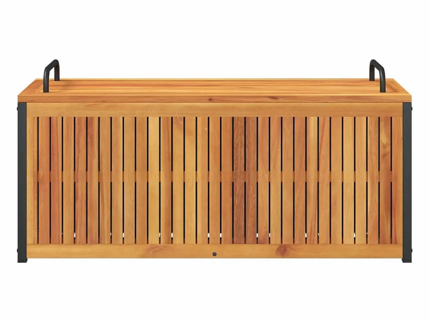 Caja de cojines para exterior fabricada en madera maciza de acacia y acero. Marru00f3n Discount