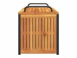 Caja de cojines para exterior fabricada en madera maciza de acacia y acero. Marru00f3n Discount