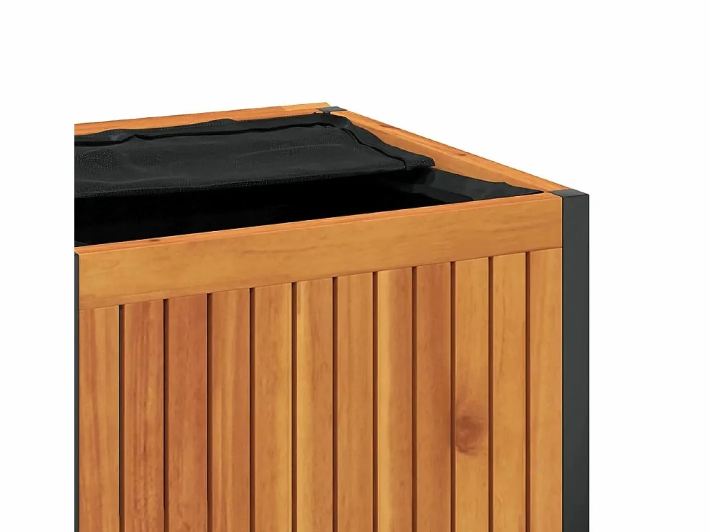 Caja de cojines para exterior fabricada en madera maciza de acacia y acero. Marru00f3n Discount