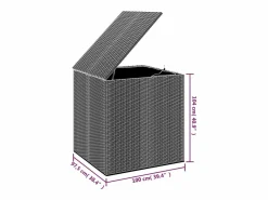 Caja de cojines para jardín Resina mimbre 100x97,5x104 cm^ Clearance