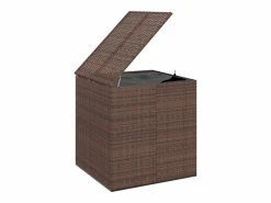 Caja de cojines para jardín de resina tejida 100x97,5x104cm Marrón^ Discount