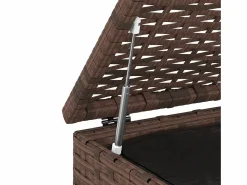 Caja de cojines para jardín de resina tejida 100x97,5x104cm Marrón^ Discount